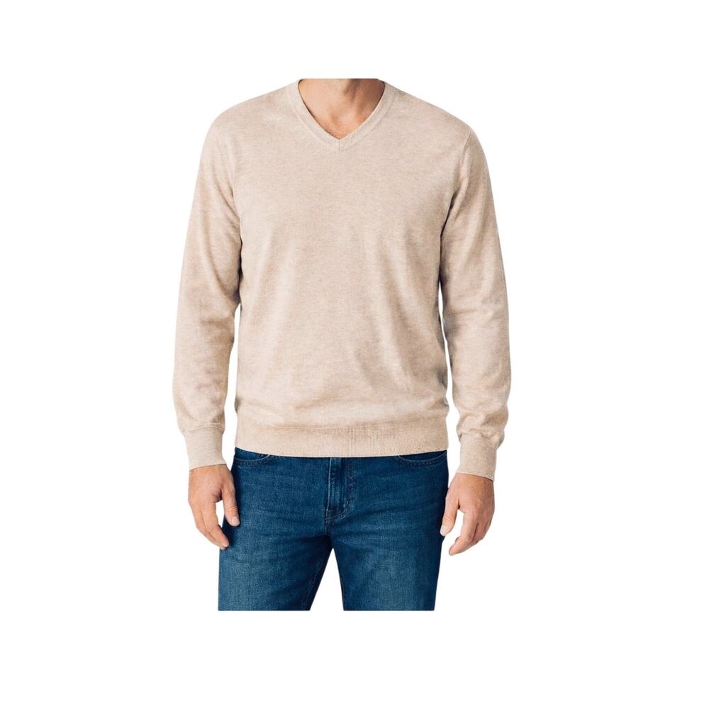 Article 365 Cashmere Sweater Mens Size XL Tan Lightweight Pullover Preppy Casual